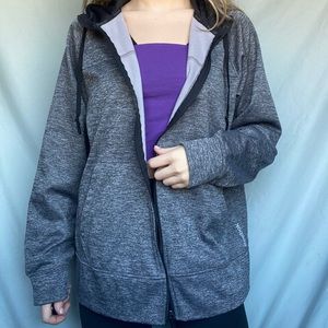 Reebok Large Grey Salt & Pepper Zip Up Jacket